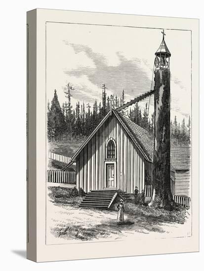 Washington Territory: the Episcopal Church and Belfry at Tacoma. U.S., 1880 1881-null-Stretched Canvas