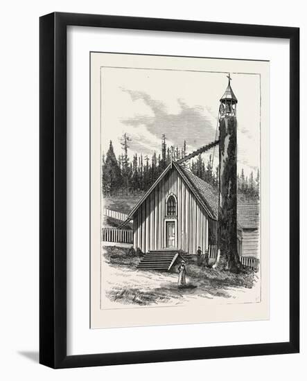Washington Territory: the Episcopal Church and Belfry at Tacoma. U.S., 1880 1881-null-Framed Giclee Print