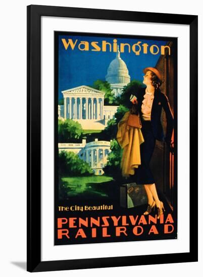 Washington, the City Beautiful', Advertisement for Pennsylvania Railroad-null-Framed Giclee Print