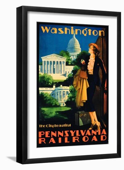 Washington, the City Beautiful', Advertisement for Pennsylvania Railroad-null-Framed Premium Giclee Print