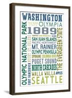 Washington - Typography-Lantern Press-Framed Art Print