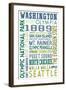 Washington - Typography-Lantern Press-Framed Art Print