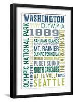 Washington - Typography-Lantern Press-Framed Art Print