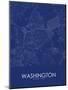 Washington, United Kingdom Blue Map-null-Mounted Poster