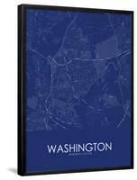 Washington, United Kingdom Blue Map-null-Framed Poster