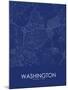Washington, United Kingdom Blue Map-null-Mounted Poster