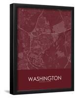 Washington, United Kingdom Red Map-null-Framed Poster