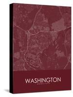 Washington, United Kingdom Red Map-null-Stretched Canvas