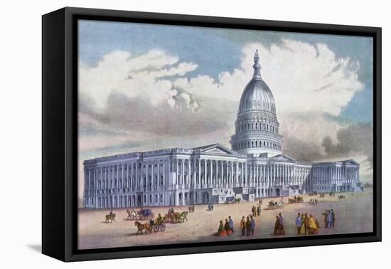 Washington, United States Capitol, 19th Century-Currier & Ives-Framed Stretched Canvas