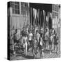 Washington Univ. Rowing Team Showing Up for Practice-J^ R^ Eyerman-Stretched Canvas