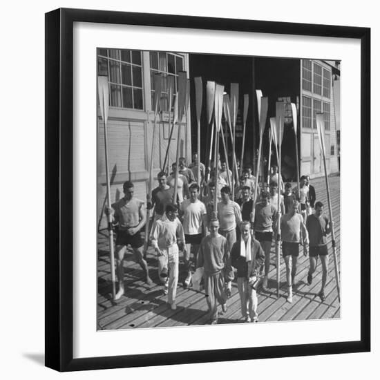 Washington Univ. Rowing Team Showing Up for Practice-J^ R^ Eyerman-Framed Photographic Print