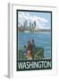 Washington - View from Ferry-Lantern Press-Framed Art Print