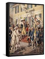 Washington Visiting Rochambeau at French Embassy-H.a. Ogden-Framed Stretched Canvas