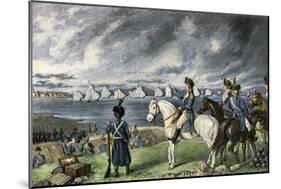 Washington Watching Evacuation of British Troops From Boston, 1776-null-Mounted Giclee Print