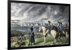 Washington Watching Evacuation of British Troops From Boston, 1776-null-Framed Giclee Print