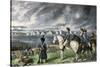 Washington Watching Evacuation of British Troops From Boston, 1776-null-Stretched Canvas