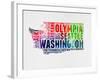 Washington Watercolor Word Cloud-NaxArt-Framed Art Print