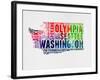 Washington Watercolor Word Cloud-NaxArt-Framed Art Print