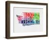 Washington Watercolor Word Cloud-NaxArt-Framed Art Print