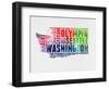 Washington Watercolor Word Cloud-NaxArt-Framed Art Print