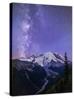 Washington, White River Valley Looking Toward Mt. Rainier on a Starlit Night with the Milky Way-Gary Luhm-Stretched Canvas