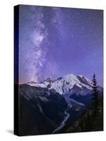 Washington, White River Valley Looking Toward Mt. Rainier on a Starlit Night with the Milky Way-Gary Luhm-Stretched Canvas