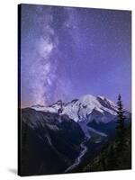 Washington, White River Valley Looking Toward Mt. Rainier on a Starlit Night with the Milky Way-Gary Luhm-Stretched Canvas