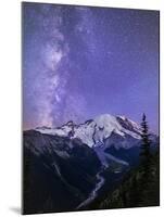 Washington, White River Valley Looking Toward Mt. Rainier on a Starlit Night with the Milky Way-Gary Luhm-Mounted Photographic Print