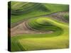 Washington, Whitman County. Aerial Photography in the Palouse Region of Eastern Washington-Julie Eggers-Stretched Canvas