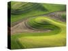 Washington, Whitman County. Aerial Photography in the Palouse Region of Eastern Washington-Julie Eggers-Stretched Canvas