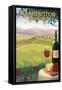 Washington Wine Country-Lantern Press-Framed Stretched Canvas