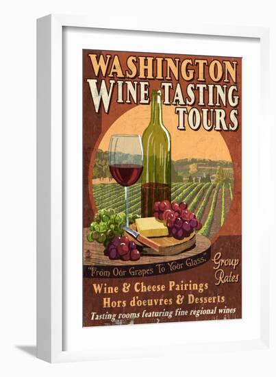 Washington Wine Tasting-Lantern Press-Framed Art Print