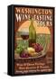 Washington Wine Tasting-Lantern Press-Framed Stretched Canvas