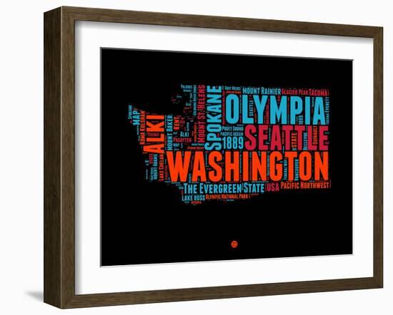 Washington Word Cloud 1-NaxArt-Framed Art Print