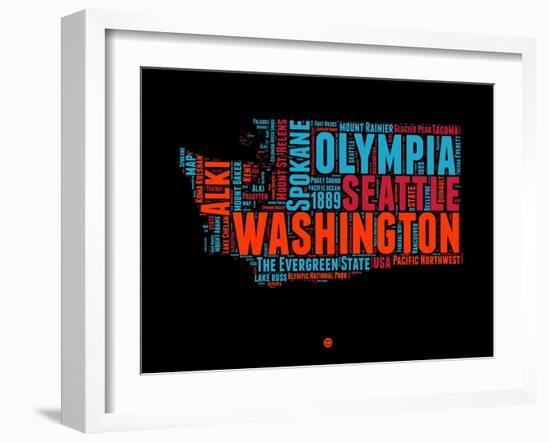 Washington Word Cloud 1-NaxArt-Framed Art Print