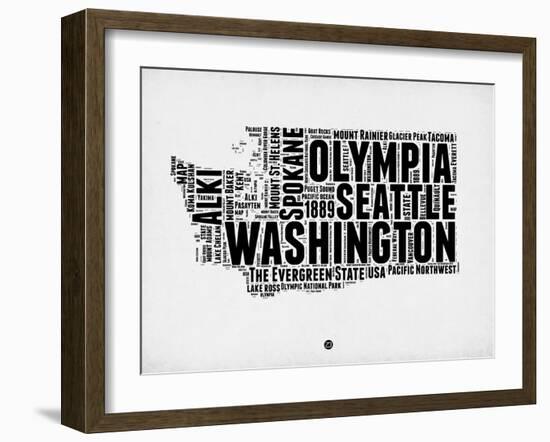 Washington Word Cloud 2-NaxArt-Framed Art Print