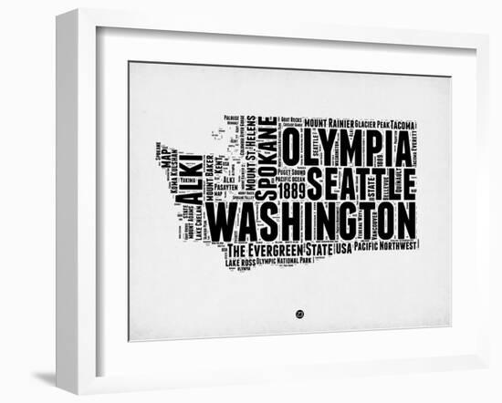 Washington Word Cloud 2-NaxArt-Framed Art Print