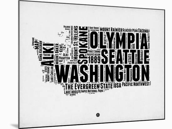 Washington Word Cloud 2-NaxArt-Mounted Art Print