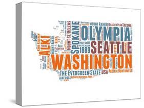 Washington Word Cloud Map-NaxArt-Stretched Canvas