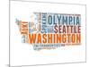 Washington Word Cloud Map-NaxArt-Mounted Art Print