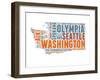 Washington Word Cloud Map-NaxArt-Framed Art Print