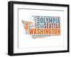 Washington Word Cloud Map-NaxArt-Framed Art Print