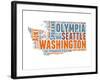 Washington Word Cloud Map-NaxArt-Framed Art Print