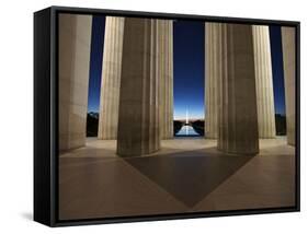Washinton Monument at Sunset, Viewed from the Lincoln Memorial-Stocktrek Images-Framed Stretched Canvas
