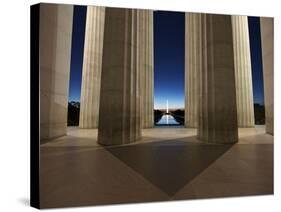 Washinton Monument at Sunset, Viewed from the Lincoln Memorial-Stocktrek Images-Stretched Canvas