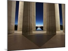 Washinton Monument at Sunset, Viewed from the Lincoln Memorial-Stocktrek Images-Mounted Photographic Print