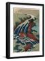 Washu Yoshino Yoshitsune Uma Arai No Taki-Katsushika Hokusai-Framed Giclee Print