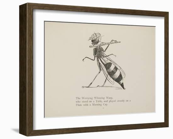 Wasp Playing the Flute From a Collection Of Poems and Songs by Edward Lear-Edward Lear-Framed Giclee Print