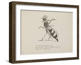 Wasp Playing the Flute From a Collection Of Poems and Songs by Edward Lear-Edward Lear-Framed Giclee Print