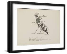 Wasp Playing the Flute From a Collection Of Poems and Songs by Edward Lear-Edward Lear-Framed Giclee Print